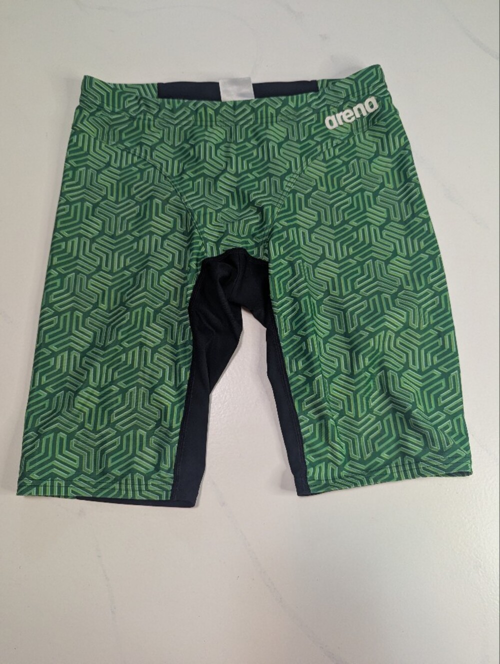 Arena Men’s Kikko Jammer Swimsuit - Green Geometric Print - Size USA/UK 30